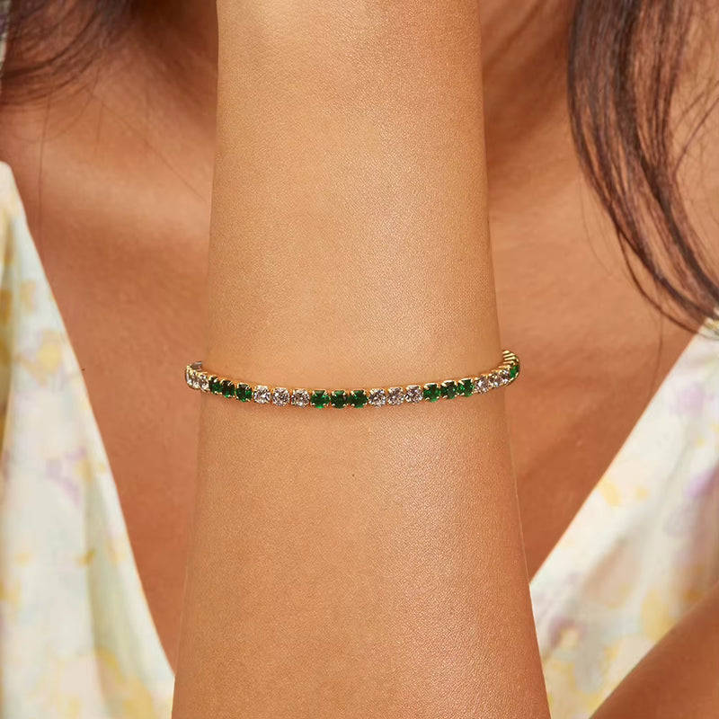 Bracciale Tennis Argento 925 Scintillante e Regolabile
