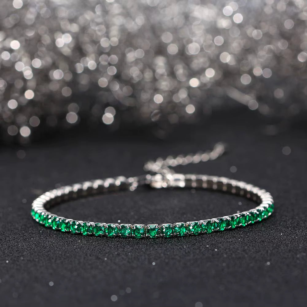 Bracciale Tennis Argento 925 Scintillante e Regolabile